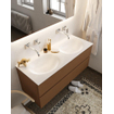 Mondiaz VICA ensemble de meuble de salle de bain - 120cm - meuble sous-vasque repos - 2 tiroirs - lavabo moon double - sans trou de robinet version XL 60cm de haut SW1089707