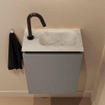 MONDIAZ TURE-DLUX Meuble toilette - 40cm - Smoke - EDEN - vasque Opalo - position droite - 1 trou de robinet SW1104575