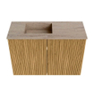 Mondiaz JOYA-DLUX 60cm toiletmeubel - kleur Oak - Wastafel FAYE positie Links 1 kraangat kleur Saba. SW1424161