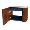 Mondiaz JOYA-DLUX 51.6cm toiletmeubel - ronding rechts kleur Ruby - Wastafel FAYE positie Links Zonder kraangat kleur Nata. SW1426263