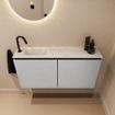 MONDIAZ TURE-DLUX Meuble de toilettes 100cm Plata. Lavabo EDEN Opalo position gauche. Avec 1 trou de robinet. SW1104461