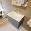 MONDIAZ VICA-DLUX Ensemble meuble de salle de bains - 70cm - sous-meuble plata - 2 tiroirs - lavabo encastré cloud central - sans trous de robinetterie - version haute 60cm - glace SW1088267