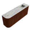 Mondiaz JOYA-DLUX Meuble de salle de bains - 101,6cm - arrondi gauche couleur Ruby - Vasque FAYE position Droite Sans trou de robinet couleur Glace SW1423577