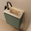 MONDIAZ TURE-DLUX Meuble toilette - 40cm - Army - EDEN - vasque Frappe - position droite - 1 trou de robinet SW1102639