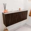 Mondiaz JOYA-DLUX Meuble de salle de bains 100cm - couleur Walnut - Vasque FAYE position Milieu 1 trou de robinet couleur Opalo. SW1422549