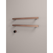 Hotbath &MORE Radiateur sèche-serviettes - 80x38cm - carré - 2 barres - horizontal - avec interrupteur - cuivre brossé PVD SW1245757