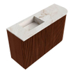Mondiaz JOYA-DLUX 71.6cm meuble de salle de bains - arrondi droit couleur Ruby - Vasque FAYE position Gauche Sans trou de robinet couleur Frappe. SW1423495