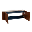 Mondiaz JOYA-DLUX Meuble de salle de bains 111.6cm - arrondi gauche couleur Ruby - Vasque FAYE position Droite 1 trou de robinet couleur Saba. SW1425634