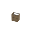 INK Wastafelonderkast - 60x45x65cm - 2 lades - greeploos - met houten keerlijst - MFC - Naturel eiken SW693007