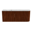 Mondiaz JOYA-DLUX Meuble de salle de bains 101.6cm - arrondi droit couleur Ruby - Vasque FAYE position Gauche 1 trou de robinet couleur Glace. SW1423573