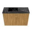Mondiaz JOYA-DLUX 60cm toiletmeubel - kleur Oak - Wastafel FAYE positie Links Zonder kraangat kleur Lava. SW1422031
