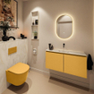 MONDIAZ TURE-DLUX meuble WC 100 cm Ocher. EDEN lavabo Ostra position milieu. Sans trou de robinet. SW1104963