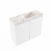 MONDIAZ TURE-DLUX Meuble toilette - 60cm - Talc - EDEN - vasque Frappe - position droite - 1 trou de robinet SW1102590