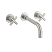Crosswater MPRO Crosshead Robinet lavabo encastrable 3 trous - avec poignée croix - inox brossé SW648394