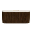 Mondiaz JOYA-DLUX Meuble de salle de bains 93.2cm - arrondi gauche et droite couleur Walnut - Vasque FAYE position Milieu Sans trou de robinet couleur Meli. SW1424462