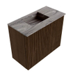 Mondiaz JOYA-DLUX 50cm toiletmeubel - kleur Walnut - Wastafel FAYE positie Links Zonder kraangat kleur Sombra. SW1424708