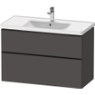 Duravit D-Neo ensemble meuble de salle de bains avec meuble sous-lavabo avec 2 tiroirs avec softclose 100x20x48cm avec lavabo graphite mat SW642051