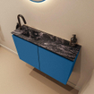 MONDIAZ TURE-DLUX Meuble toilette - 80cm - Jeans - EDEN - vasque Lava - position gauche - 1 trou de robinet SW1103864