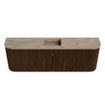 Mondiaz JOYA-DLUX 123.2cm toiletmeubel - ronding links en rechts kleur Walnut - Wastafel FAYE positie Midden 1 kraangat kleur Arena. SW1424372