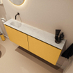MONDIAZ TURE-DLUX Meuble toilette - 120cm - Ocher - EDEN - vasque Opalo - position gauche - sans trou de robinet SW1104459