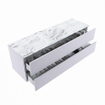 MONDIAZ VICA-DLUX Ensemble meuble de salle de bains - 150cm - meuble bas cale - 2 tiroirs - lavabo encastré cloud central - sans trous de robinet - version hauteur 60cm - glace SW1088321