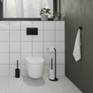 Porte-rouleau de toilette porte-rouleau de rechange autoportant noir mat SW890083