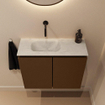 MONDIAZ TURE-DLUX Meuble toilette - 60cm - Rust - EDEN - vasque Opalo - position gauche - sans trou de robinet SW1104524