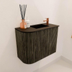 Mondiaz JOYA 51.6cm meuble de toilette - arrondi gauche couleur Shadow - Vasque FAYE position Droite 1 trou de robinet couleur Urban. SW1421522