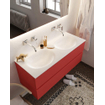 Mondiaz VICA ensemble de meuble de salle de bain - 120cm - meuble sous-vasque fire - 2 tiroirs - lavabo moon double - sans trou de robinet - miroir LED - version XL 60cm de haut SW1097963