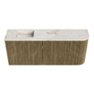 Mondiaz JOYA-DLUX Meuble de salle de bains 101.6cm - arrondi droit couleur Dusk - Vasque FAYE position Gauche 1 trou de robinet couleur Frappe. SW1423106