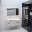 Mondiaz VICA Meuble Carrara avec 2 tiroirs 120x50x45cm vasque lavabo Moon gauche sans trou de robinet SW410256