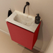 MONDIAZ TURE-DLUX Meuble toilette - 40cm - Fire - EDEN - vasque Ostra - position centrale - sans trou de robinet SW1104898