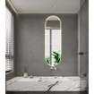 Saniclass Shine - Armoire à miroir - 45x140x14 cm - ovale - éclairage LED indirect - chauffage du miroir - noir SW1471813