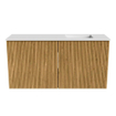 Mondiaz JOYA 80cm toiletmeubel - kleur Oak - Wastafel FAYE positie Rechts Zonder kraangat kleur Talc. SW1421113