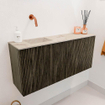 Mondiaz JOYA-DLUX 90cm meuble de salle de bains - couleur Shadow - Vasque FAYE position Gauche Sans trou de robinet couleur Frappe. SW1422701