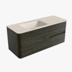 Mondiaz CIRO-DLUX Badkamermeubelset - 120x45x50cm - Solid surface wastafel Meli - 1 wasbak Links - 1 kraangat - 2 lades - Shadow SW1532509