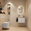 MONDIAZ TURE-DLUX 60cm toiletmeubel Linen. EDEN wastafel Frappe positie links. Met 1 kraangat. SW1102891