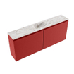 MONDIAZ TURE-DLUX Meuble toilette - 120cm - Fire - EDEN - vasque Glace - position centrale - 1 trou de robinet SW1103266