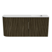 Mondiaz JOYA 91.6cm toiletmeubel - ronding links kleur Shadow - Wastafel FAYE positie Rechts 1 kraangat kleur Talc. SW1421544