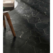 Fap ceramiche carreau de sol et de mur hexagone roma graphite mat 21.6x25cm aspect marbre mat anthracite SW420150