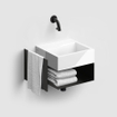 Clou Flush Open Kast - 36.5x27x20.5cm - rechts - met handdoekhouder - zwart SW928525