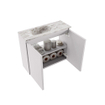 MONDIAZ TURE-DLUX meuble WC 60cm Cale. EDEN vasque Glace position gauche. Sans trou de robinetterie. SW1103165
