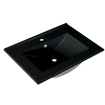 Adema Vygo Meuble lavabo - 61x2x46cm - trop-plein - 1 vasque - 1 trou de robinet - céramique - mat noir SW761654