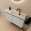 MONDIAZ TURE-DLUX Meuble toilette - 80cm - Greey - EDEN - vasque Opalo - position centrale - 1 trou de robinet SW1104313