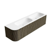 Mondiaz KURVE Ensemble meuble de salle de bains - 165x46x40cm - 2 tiroirs - 1 porte - vasque solid surface - double / droite - 2 trous de robinet - Shadow SW1414158