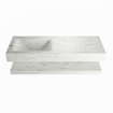 Mondiaz ALAN-DLUX Ensemble de meuble - 120cm - meuble Opalo mat - 0 tiroirs - Lavabo Cloud Opalo suspendu - vasque Gauche - 0 trous de robinet SW809278