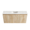 MONDIAZ TURE-DLUX meuble de WC 100 cm Washed Oak. EDEN lavabo Ostra position milieu. Avec 1 trou de robinet. SW1105124