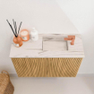 Mondiaz JOYA-DLUX 60cm meuble de toilette - couleur Oak - Vasque FAYE position Droite 1 trou de robinet couleur Nata. SW1424034