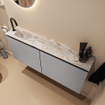 MONDIAZ TURE-DLUX 120cm toiletmeubel Plata. EDEN wastafel Glace positie links. Met 1 kraangat. SW1103445