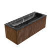 MONDIAZ KURVE-DLUX 120cm Meuble salle de bain - couleur Walnut - 1 tiroir - vasque BIG LARGE centre - 1 trou de robinet - couleur Lava SW1137257